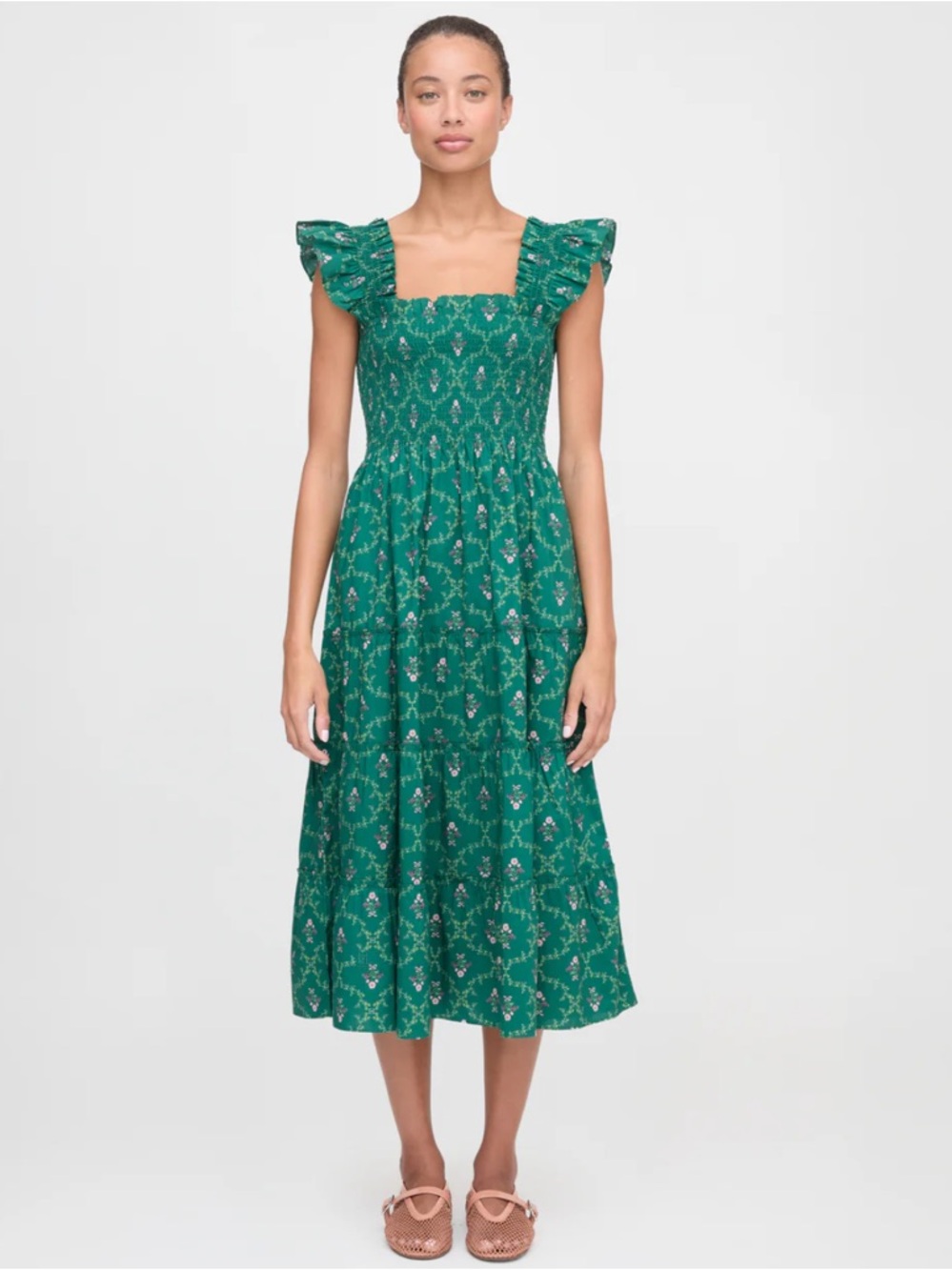 NWT Hill House Ellie Nap Dress in Emerald Trellis